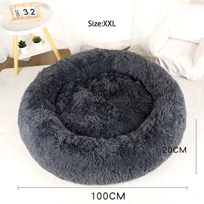 Large Washable Plush Dog Bed - Fluffy Sofa Style for Medium and Small Dogs