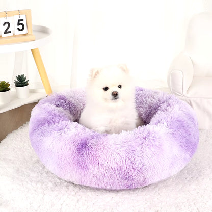 Large Washable Plush Dog Bed - Fluffy Sofa Style for Medium and Small Dogs
