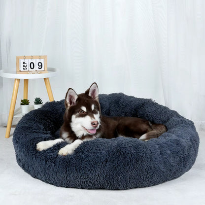 Large Washable Plush Dog Bed - Fluffy Sofa Style for Medium and Small Dogs